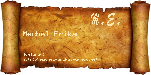 Mechel Erika névjegykártya